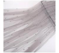 Qiantull Tela de tul con perlas, 200 cm x 160 cm, tela decorativa de tul, tela de tul, tela para manualidades, costura, manualidades, decoración de mesa, boda, velo, cortinas, color gris claro