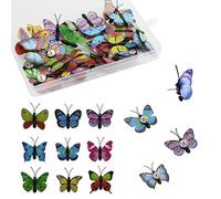 Qianxihu 30 unidades de alfileres coloridos y lindos con diseño de mariposa, chinchetas decorativas de moda, para tablón de anuncios y pared de fotos