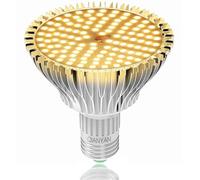 QIANYAN Luz Crecimiento Plantas Interior Blanca CáLida, Luz Plantas Interior Espectro Completo De Luz Solar, 80W Grow Light Bulb, Focos Led Cultivo Interior, PPFD 300 μmol/s/㎡, Lampara Plantas
