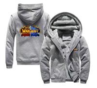 QIANYIFU Sudadera con Capucha Abrigada para Hombre De The H.or.d.e Sudadera con Capucha Chaqueta De Otoño-Invierno Abrigo con Forro Polar Y Cremallera Completa Prendas De Abrigo Grey-5 S