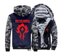 QIANYIFU Sudadera con Capucha Cálida para Hombre The H.or.d.e Sudadera Gruesa con Cremallera Y Capucha Chaqueta De Invierno Chaqueta con Mangas De Patchwork Camo1-b L