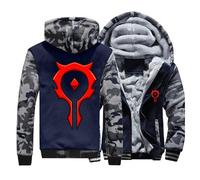 QIANYIFU Sudadera con Capucha de Felpa para Hombre para The H.or.d.e Sudadera cálida con Capucha Chaquetas con Mangas de Patchwork Abrigos Gruesos con Cremallera Completa Camo1-b XXXXXL