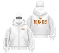 QIANYIFU Sudaderas con Capucha para Hombre De The H.or.d.e Sudadera con Doble Capucha Y Cremallera Completa Sudadera Deportiva para Entrenar Sudadera con Capucha White-2 M