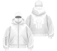 QIANYIFU Sudaderas con Capucha para Hombre De The H.or.d.e Sudadera con Doble Capucha Y Cremallera Completa Sudadera Deportiva para Entrenar Sudadera con Capucha White-2 S