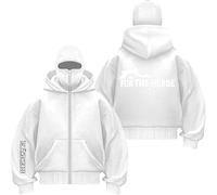 QIANYIFU Sudaderas con Capucha para Hombre De The H.or.d.e Sudadera con Doble Capucha Y Cremallera Completa Sudadera Deportiva para Entrenar Sudadera con Capucha White-4 S