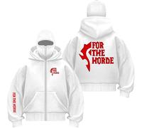 QIANYIFU Sudaderas con Capucha para Hombre De The H.or.d.e Sudadera con Doble Capucha Y Cremallera Completa Sudadera Deportiva para Entrenar Sudadera con Capucha White-3 XXL