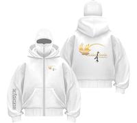 QIANYIFU Sudaderas con Capucha para Hombre De The H.or.d.e Sudadera con Doble Capucha Y Cremallera Completa Sudadera Deportiva para Entrenar Sudadera con Capucha White-5 XXL