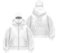 QIANYIFU Sudaderas con Capucha para Hombre De The H.or.d.e Sudadera con Doble Capucha Y Cremallera Completa Sudadera Deportiva para Entrenar Sudadera con Capucha White-1 XXL