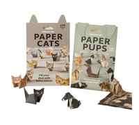 QianYiHC DIY Paper Cats and Dogs Kits,50PCS DIY Paper Cats and Dogs Craft Kit,Origami Set for Adults Kids,Adults&Kids Desk Decoration Gift for Animal Lovers