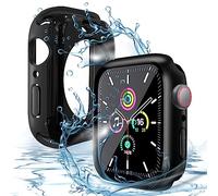 Qianyou Funda Protectora y Película para Apple Watch 5/4/6/SE, PC Funda 2 in 1 Rígida Ultra Fina con Cristal Templado HD, Resistente a Los Arañazos, Sin Burbujas, para iWatch 44mm