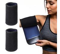 Qianyu 1 par de bandas reductoras de brazo ajustables para sauna, bandas reductoras de grasa para entrenamiento, mangas más delgadas para mujer, brazos flácidos, entrenamiento deportivo (negro)