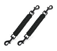 Qianyu 2 clips de seguridad para collar de puntas, hechos a mano, trenzados, con gancho de correa de seguridad, gancho ajustable de doble extremo, conector de correa para perro, arnés de mascota