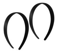 Qianyu 2 diademas de satén anchas y duras, sólidas, a la moda, antideslizantes, lisas, para el cabello, para niñas, mujeres, cosplay, Navidad, Halloween, día de San Valentín