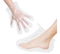 Qianyu 200 unidades de máscara de mano para baño de parafina y máscara para pies, plantillas de cera de parafina para pies y manos, bolsa de plástico desechable, más grande y más gruesa para máquina