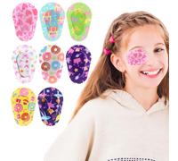 Qianyu 24 parches adhesivos para los ojos, transpirables, diseños divertidos, cinta para ojos, multicolor, cómoda, desechable, parches suaves para ojos vagos, para niños, niñas, adultos, 2.95 x 1.97