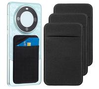 Qianyu 3 carteras adhesivas para la parte posterior del teléfono, tarjetero, funda para identificación de crédito, funda para teléfono, bolsillo para tarjetas, para mujeres y hombres, compatible con