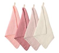 Qianyu 4 paños suaves para la cara, toallitas desmaquillantes muselinas, toallas faciales absorbentes, limpieza diaria, viajes, para mujeres y hombres