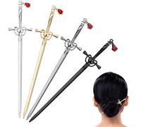 Qianyu 4 unidades de horquillas para el pelo con diseño de espada, estilo chino, vintage, broches para el pelo, accesorios para el pelo, pinzas para el pelo para mujeres, niñas, decoración, regalos,
