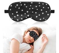 Qianyu Antifaz ajustable de seda para dormir, antifaz con bloqueo de luz, patrón de estrella, antifaz para dormir de lado, antiolor, gafas de dormir para mujer, hombre, yoga, viajes, bloquean la luz