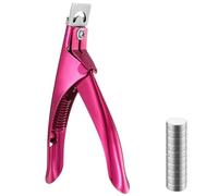 Qianyu Cortaúñas para acrílico profesional con medición de longitud, cortaúñas postizas, cortaúñas ajustable, inoxidable, herramienta de manicura para salón de arte, uñas acrílicas artificiales
