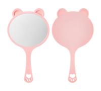 Qianyu Espejo de mano con asa para afeitado de maquillaje, pequeño y bonito espejo de mano profesional con agujero para colgar, portátil de una sola cara, espejo de tocador de viaje multiusos para