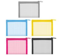 Qianyu Mini Bolsas de Malla Con Cremallera de 5 Colores, Bolsillo Transparente Para Documentos, Multiusos, Papelería, Monedas, Información, Almacenamiento de Cables