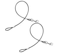 Qianyu Paquete de 2 extensores de correa de perro a prueba de masticación de 60 cm, cable de metal sin enredos, múltiples correas para perros, extensor de correa resistente para collares, arneses para