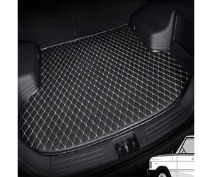 QIAOFANFAN Coche Cuero Alfombrillas Maletero para Subaru Tribeca SUV 2007 2008 2009 2010 2011, Tronco Bandeja Protectora A Medida Forro Alfombra Impermeable Accesorios,A/Black-Beige