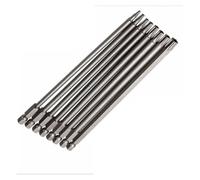 QIAOG 8 puntas de destornillador 1/4'' con vástago hexagonal y cabeza taladro viento 150 mm 200, llave tornillo magnética T8, T10, T15, T20, T25, T27, T30 T40,0227