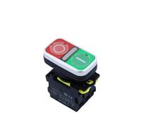 QIAOG Interruptor de pulsador doble Start-Stop con indicador LED - 10A 220V DC24V for control motores,0425