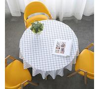 QIAOH Mantel De PVC Redondo Diameter 90cm, Protector De Mesa Resistente a Rayones Fácil De Limpiar, Mantel Plastico Redondo Mantel Hule Redondo, para Comedor Banquetes Fiestas Navidad
