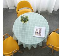 QIAOH Mantel De PVC Redondo Diameter 90cm, Protector De Mesa Resistente a Rayones Fácil De Limpiar, Mantel Plastico Redondo Mantel Hule Redondo, para Comedor Banquetes Fiestas Navidad