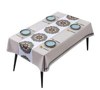 QIAOH Mantel para Mesa Rectangular 90x140cm, Cubierta De Mesa Antimanchas Impermeable, Hule Mesa Rectangular Liso, Mantel Rectangular De Vinilo Plástico, PVC Mantel Cuadrado