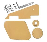 Qiaohome 1 Juego de Tapas de Interruptor de Cavidad de Golpeador Amarillo los Tornillos de Soporte de la Placa del Selector de Recogida Se Ajustan Al Kit de Estilo de Guitarra