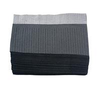 Qiaohome 125 servilletas desechables de 3 capas para mantel de tatuaje, impermeables, absorbentes, almohadillas personales para tatuajes (color negro)