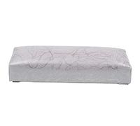 Qiaohome Almohada de mano rectangular de piel sintética para uñas, cojín de uñas, soporte para manos, reposabrazos, accesorios de manicura, color plateado