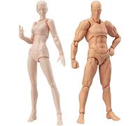 Qiaohome Body Doll, Artistas Maniquí Blockhead Maniquí Articulado Figuras de Dibujo Conjunto Masculino + Femenino (Color de Piel)