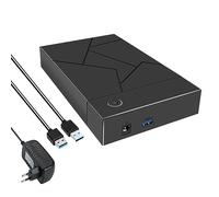 Qiaohome Carcasa HDD de 3,5 Pulgadas Caja de Disco Duro USB 3.0 una SATA Caja SSD Caja de Disco Duro Externo de Estado SóLido-Enchufe Europeo