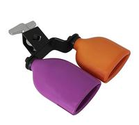 Qiaohome Cencerro Bicolor para Set de BateríA Tonos Altos y Bajos Kit de Campana de Doble Montaje Instrumentos de PercusióN TamañO Mediano