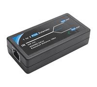 Qiaohome Extensor POE de 2 puertos de 10/100 Mbps con entrada/salida estándar IEEE 802.3Af para cámara IP, se extiende 100 metros para rango POE