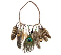 Qiaohome India Hippie Pluma Diadema Borlas Cintura Tocado Vestido de Lujo
