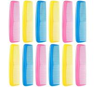 Qiaohome Juego de 12 Peines Coloridos para el Cabello para NiñOs, Mujeres y Hombres, Peine Fino de PláStico Colorido (Rosa, Amarillo, Azul)