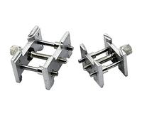 Qiaohome Juego de 2 soportes de metal para movimiento de reloj, base fija, multifunción, para relojero, abrazadera de reloj, herramientas de reparación, accesorios, plata