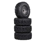 Qiaohome Juego de 4 Llantas de Rueda Beadlock de Metal 2.2 para 1/10 RC Crawler Car TRX4 TRX6 Axial SCX10 RR10 Piezas, Titanio