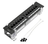 Qiaohome Kit de herramientas de red de 12 puertos CAT6 Panel de conexión RJ45 para montaje en pared con soporte de pared