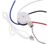 Qiaohome Kit Interruptor Ventilador Techo, 3 Velocidades, 4 Cables,Interruptor Ventilador,Interruptor Control Velocidad con Cremallera,Interruptor Cable TraccióN ZE-208S con Cuerda Plateada