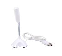 Qiaohome Micrófono USB para laptop, micrófono de voz de alta sensibilidad, mini soporte de micrófono de estudio con soporte, para videoconferencia, para PC, color blanco