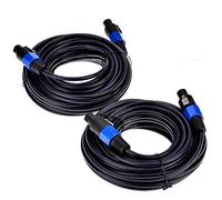 Qiaohome Paquete de 2 Cables Macho Speakon una Speakon de 25 Pies, Cable de Audio Profesional AWG de Calibre 12 Cable de Altavoz para DJ Cable con Bloqueo de