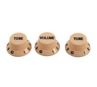 Qiaohome Pomos de control de guitarra de color crema y azul oscuro con 1 volumen y 2 tonos para Strat