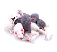 Qiaohome Ratones de Piel de Conejo Real Juguetes para Gatos Juguetes para Mascotas Juguetes para NiñOs Paquete de 12